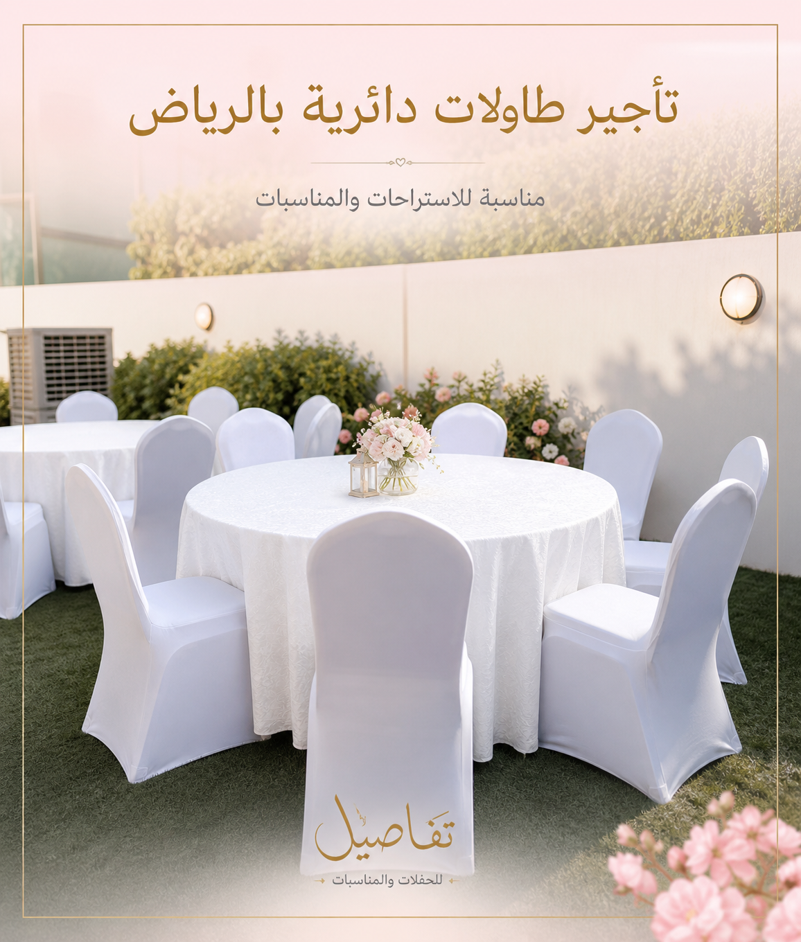 تأجير طاولات دائرية بالرياض للقاعات والمناسبات العائلية لجميع احياء الرياض 